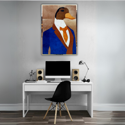 Sir Quacks-a-Lot luxury leather wall art