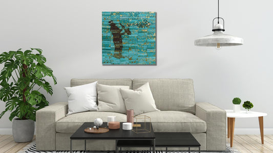 The Piper abstract leather wall art