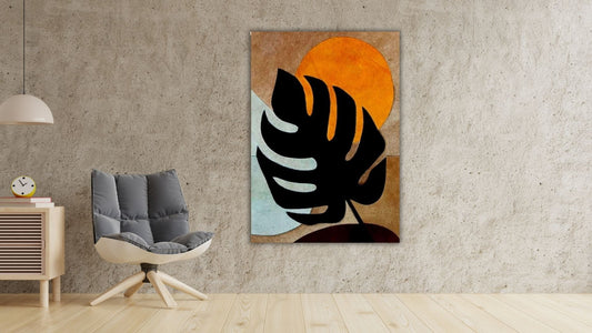 Leafy Illusions leather wall hanging art