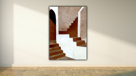 Stairs of Fame leather wall hanging art