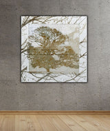 Realm of Reflection portrait canvas  leather wall art