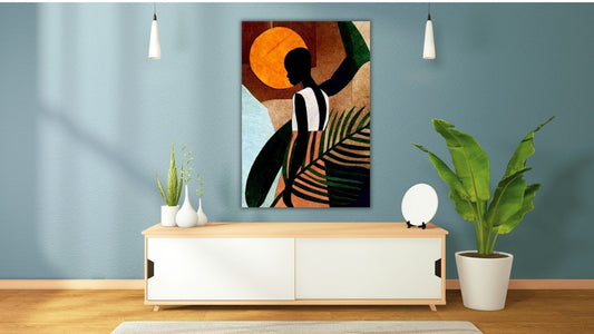 Lost Island abstract leather wall art