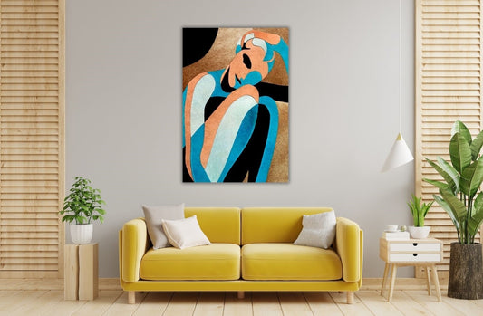Synchronicity abstract leather wall art