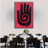 Scarlet Swirl handicraft leather wall hanging