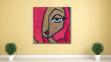 Femme Fatale handmade leather wall painting for living room 