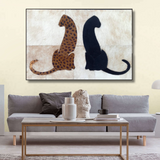 Yin & Yang portrait canvas leather art