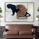 Predators animals leather wall art