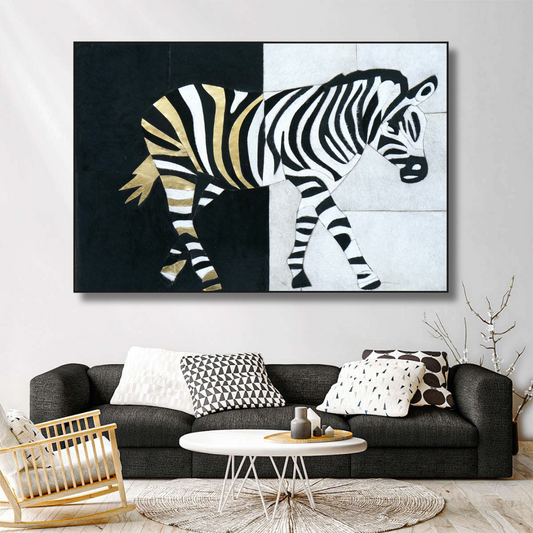 Striped Starlet leather wall arts