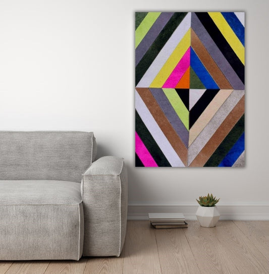 Inferno abstract canvas leather wall art