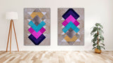 Whimsical Odyssey abstract canvas leather wall art