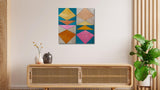 Colourful Prisms abstract canvas leather wall art