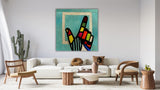 Chaos and Clarity handcrafted leather wall hanging