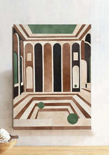 The courtyard framed leather art