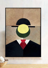 Top Man portrait canvas leather art