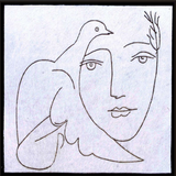Girl and the Dove animals leather wall art