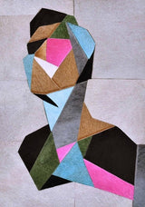 Sculpture modern abstract leather art
