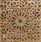 Abstract Circle handmade leather wall piece